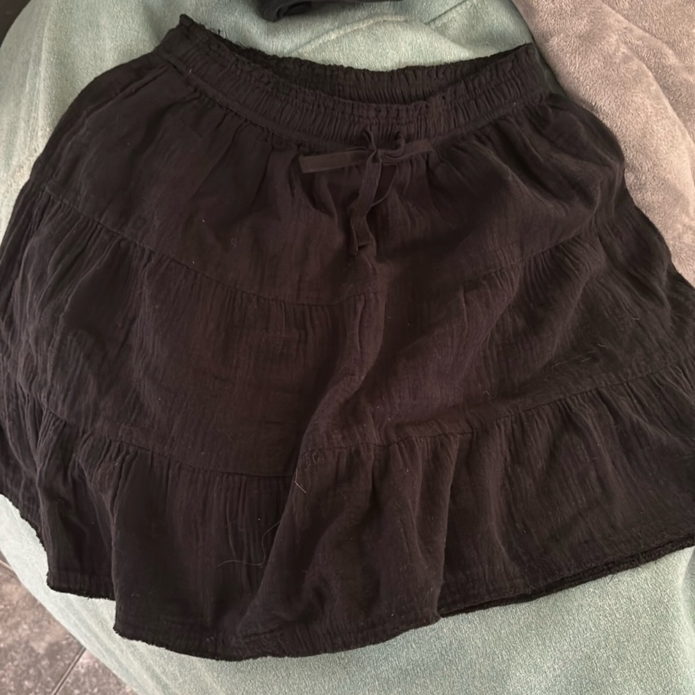 Aerie black cotton gauzy mini skirt, XS